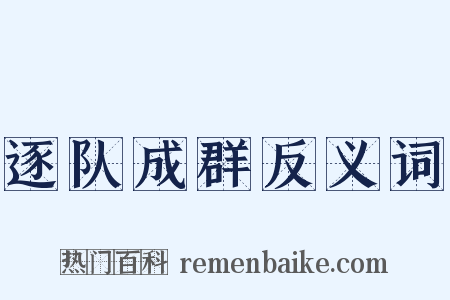 逐队成群反义词是什么意思的图片